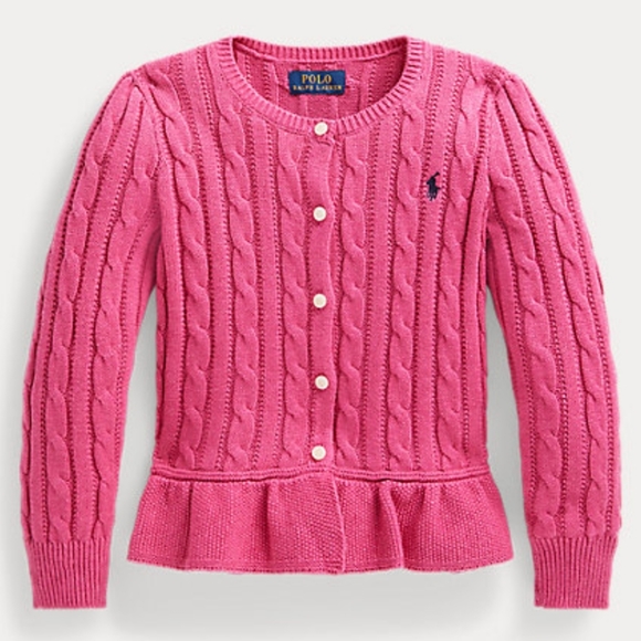Polo Ralph Lauren Other - Polo Ralph Lauren Girl's Peplum Cardigan Sweater
